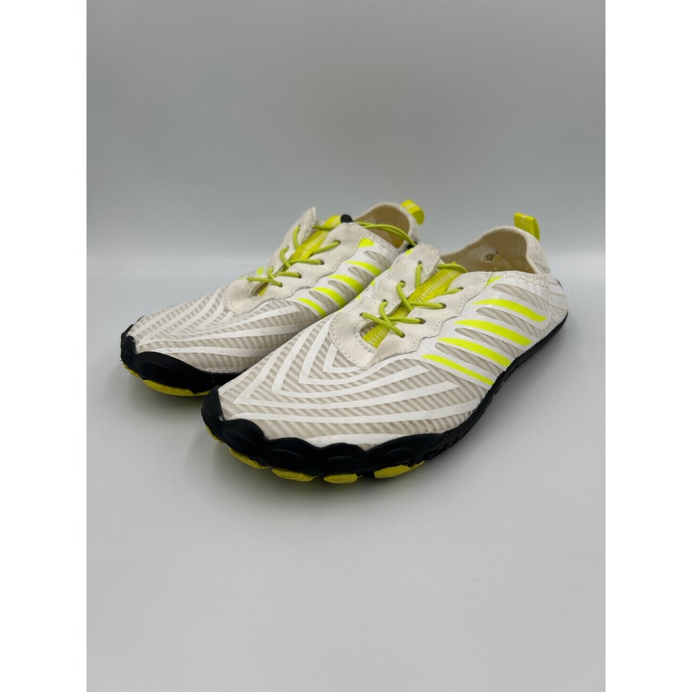 Unbranded Barefoot‎ Water Shoes White Neon Yellow Mesh Aqua Quick-Dry Men's 8.5